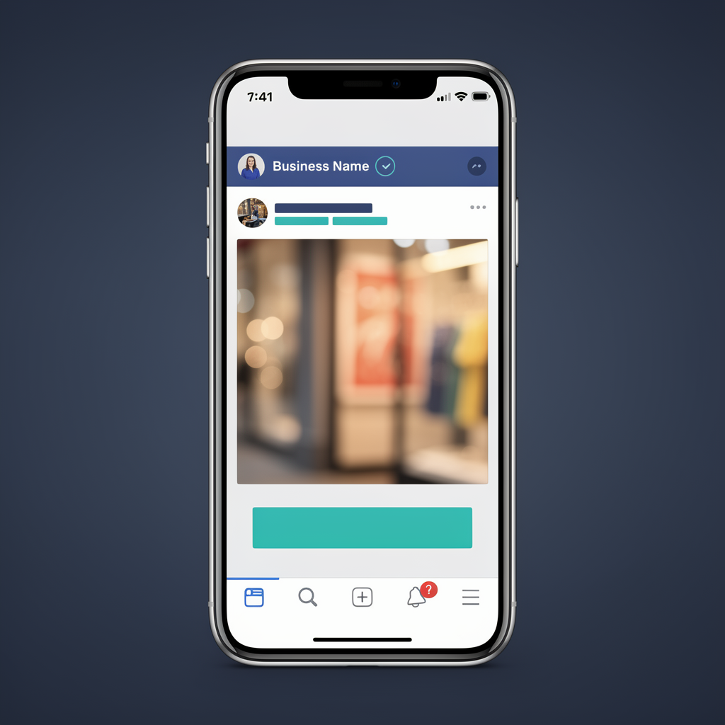 Digital marketing for St. Louis — phone showing social media ad with brand colors