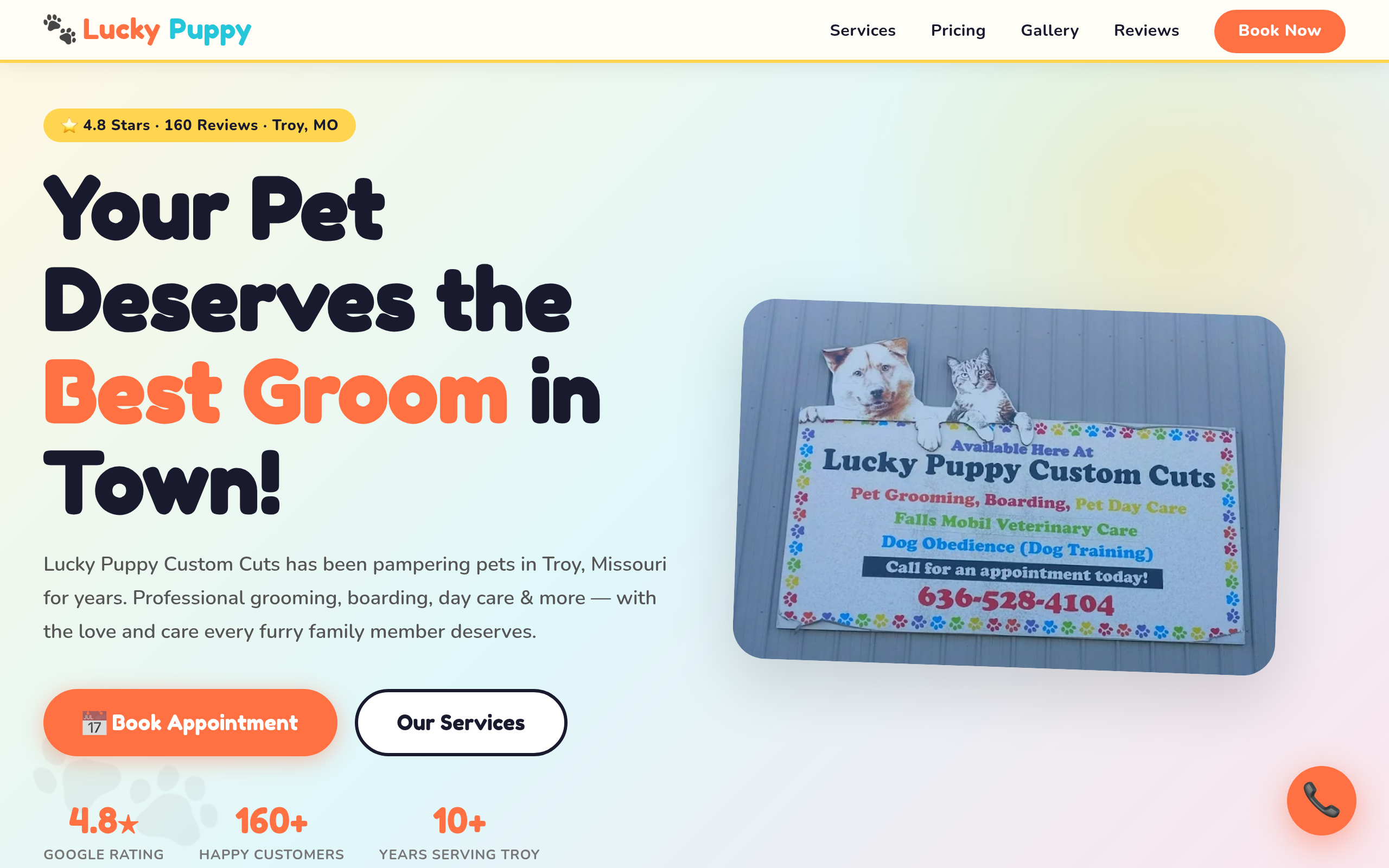 Lucky Puppy Custom Cuts website