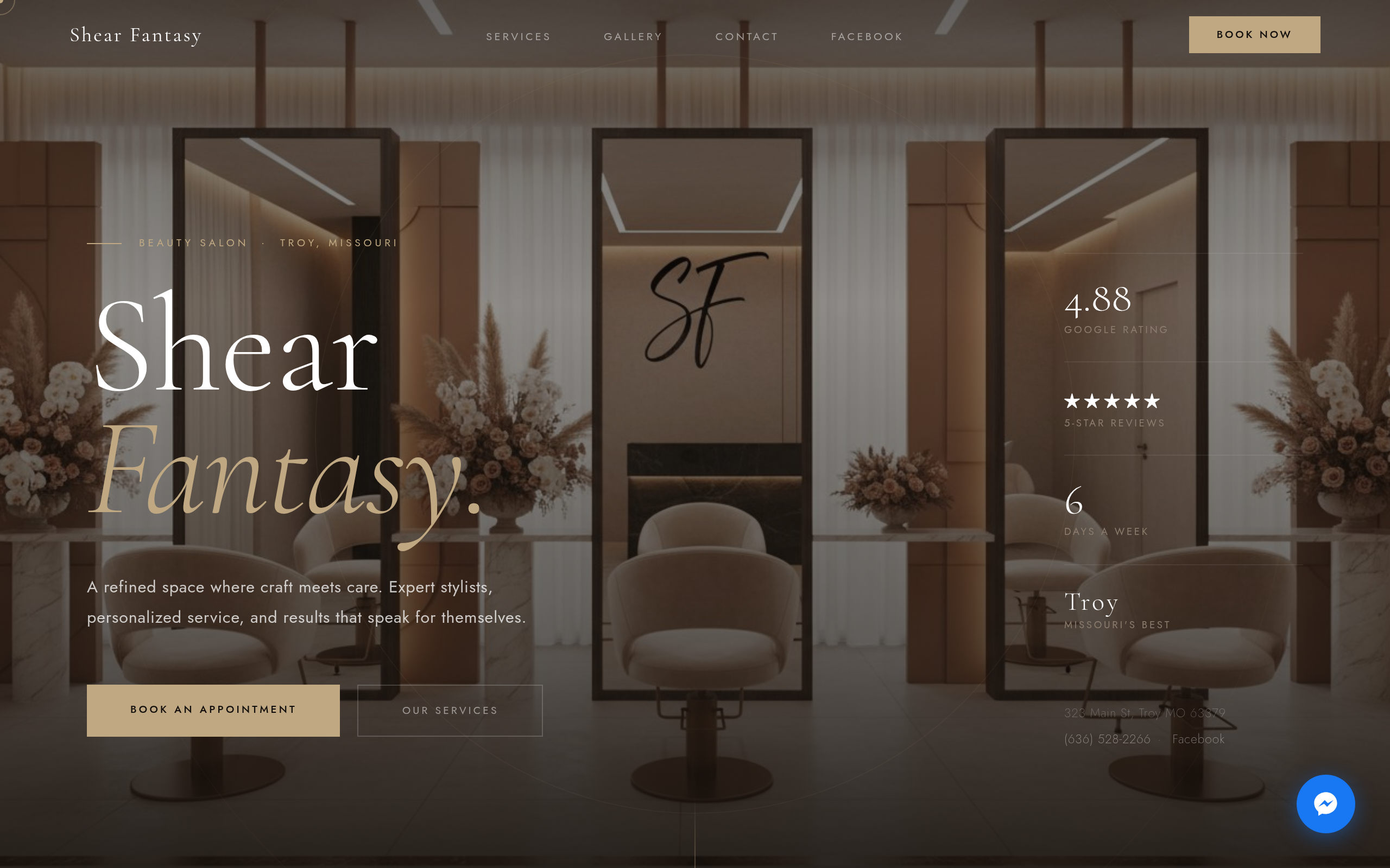 Shear Fantasy salon website